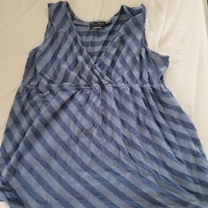 Blue striped maternity tank top